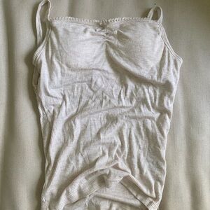 Cream Ribbed Tank Top (Cotton:On)